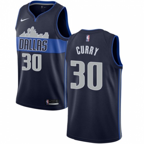 Dallas Mavericks #30 Seth Curry Navy Swingman Statement Edition Jersey Mens