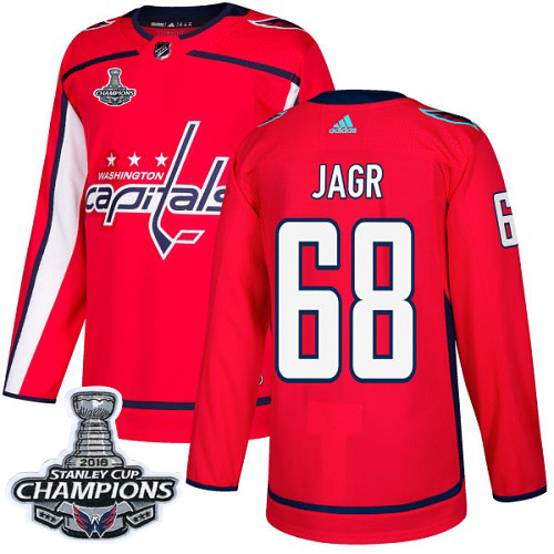 Adidas Washington Capitals #68 Jaromir Jagr Red Home Authentic Stanley Cup Final Champions Stitched Jersey Men's