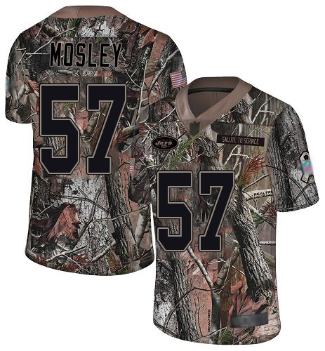 Jets #57 C.J. Mosley Camo Youth Stitched Limited Rush Realtree Jersey