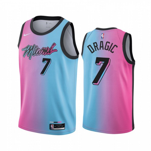 Miami Heat #7 Goran Dragic Blue Pink Youth Swingman 2020-21 City Edition Jersey Youth