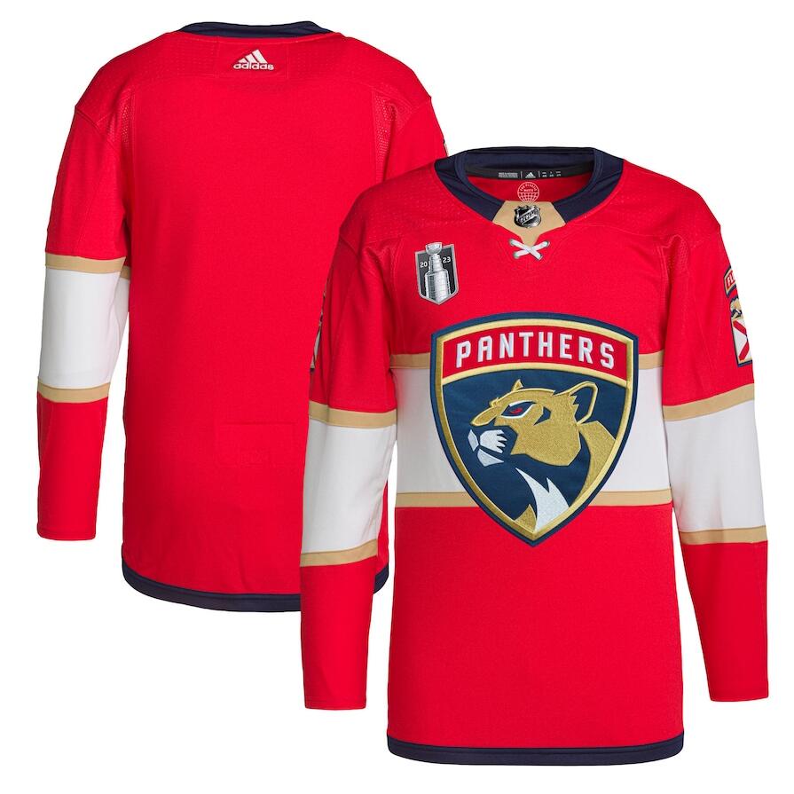 Adidas Lightning Blank Red 2023 Stanley Cup Final Patch Home Authentic Stitched Jersey