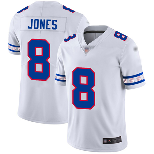 Giants #8 Daniel Jones White Men's Stitched Limited Team Logo Fashion Jersey