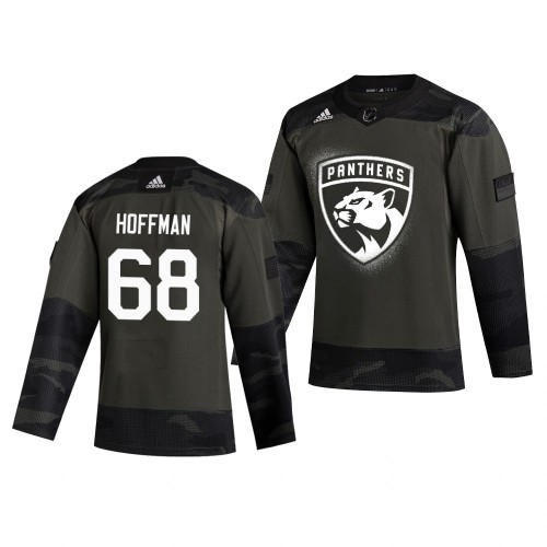 Florida Florida Panthers #68 Mike Hoffman Adidas 2019 Veterans Day Men's Authentic Practice Jersey Camo Men's
