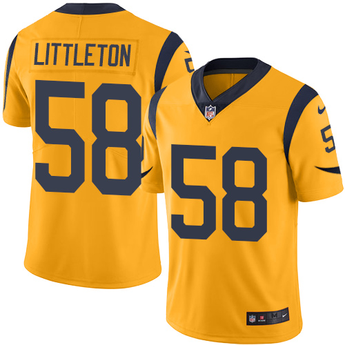 Los Angeles Rams #58 Cory Littleton Gold Men's Stitched Limited Rush Jersey Men's
