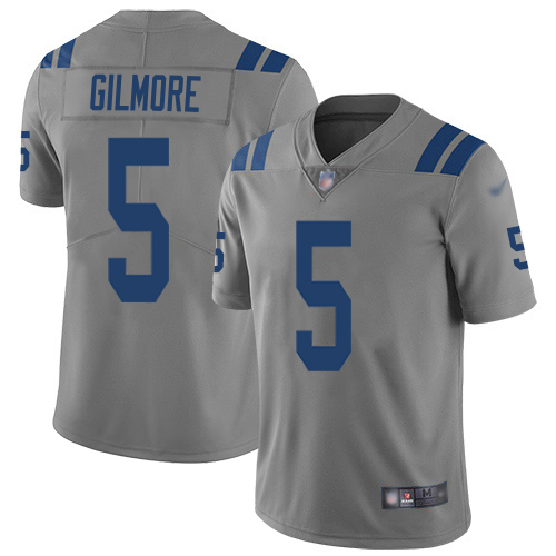 Colts #5 Stephon Gilmore Gray Men's Stitched Limited Inverted Legend Jersey