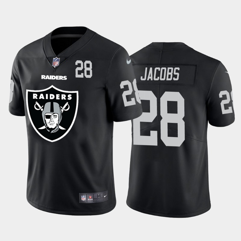 Las Vegas Raiders #28 Josh Jacobs Black Men's Big Team Logo Player Vapor Limited Jersey