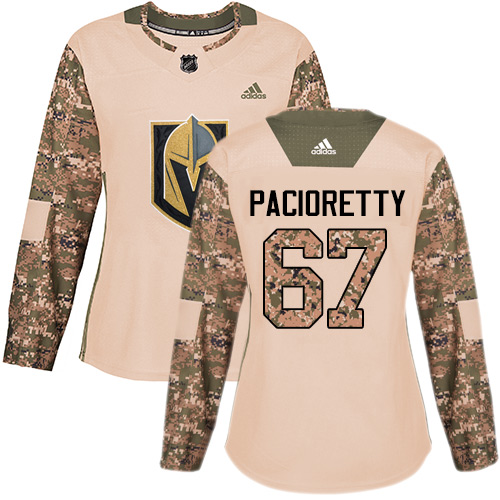 Adidas Golden Vegas Golden Knights #67 Max Pacioretty Camo Authentic 2017 Veterans Day Women's Stitched Jersey Womens