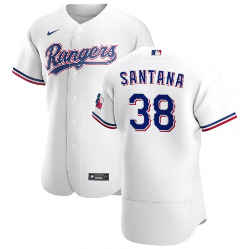 Texas Texas Rangers #38 Danny Santana Men's White Home 2020 Authentic Player Jersey Men's