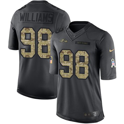 Baltimore Ravens #98 Brandon Williams Black Men's Stitched Limited 2016 Salute to Service Jersey Men's