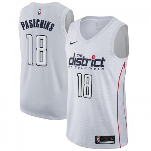 Washington Wizards #18 Anzejs Pasecniks White Swingman City Edition Jersey Mens
