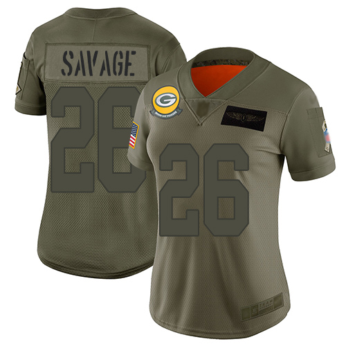 Packers #26 Darnell Savage Camo Women's Stitched Limited 2019 Salute To Service Jersey