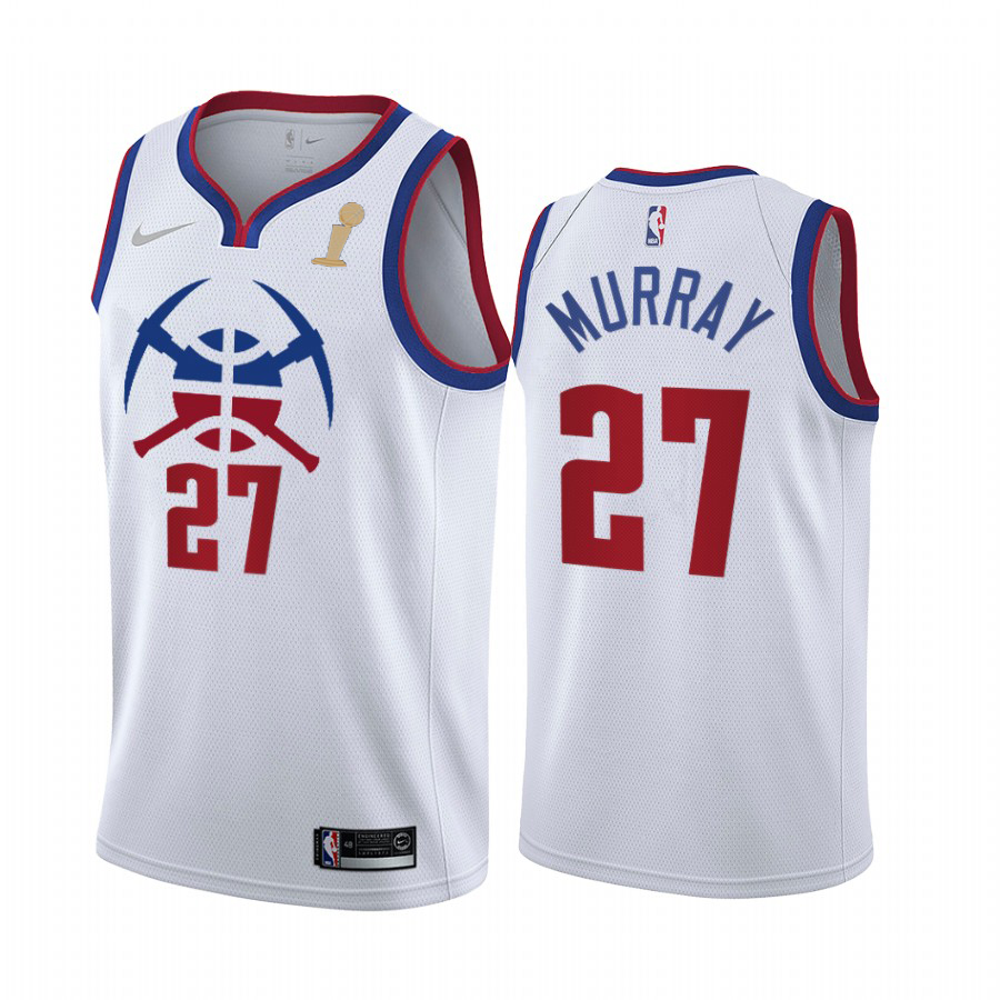 Denver Nuggets #27 Jamal Murray White Swingman Women's 2023 Finals Champions Earned Edition Jersey