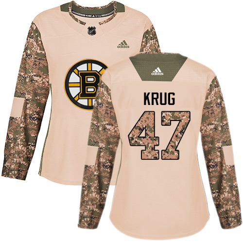 Adidas Boston Bruins #47 Torey Krug Camo Authentic 2017 Veterans Day Women's Stitched Jersey Womens