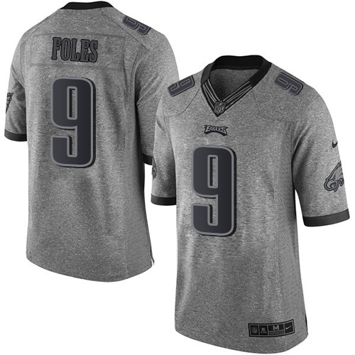 Philadelphia Eagles #9 Nick Foles Gray Men's Stitched Limited Gridiron Gray Jersey Men's