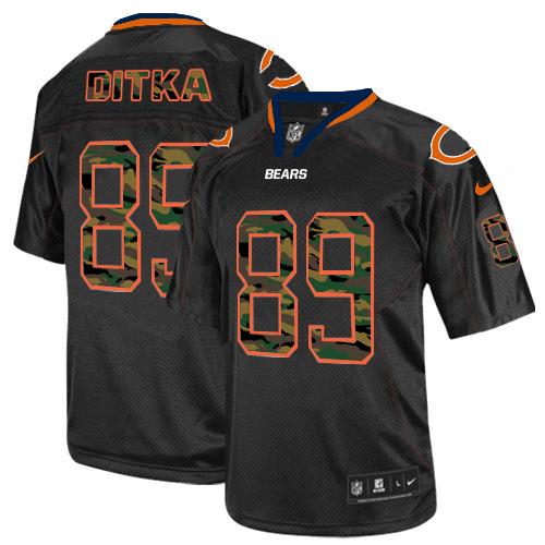 Bears #89 Mike Ditka Black Men's Stitched Elite Camo Fashion Jersey
