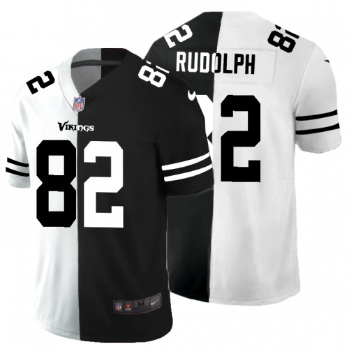 Minnesota Minnesota Vikings #82 Kyle Rudolph Men's Black V White Peace Split Vapor Untouchable Limited Jersey Men's