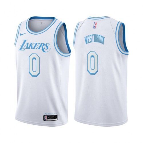 Los Angeles Lakers #0 Russell Westbrook White Swingman 2020-21 City Edition Jersey Mens