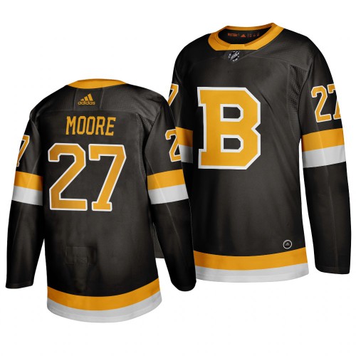 Adidas Boston Boston Bruins #27 John Moore Black 2019-20 Authentic Third Stitched Jersey Men's