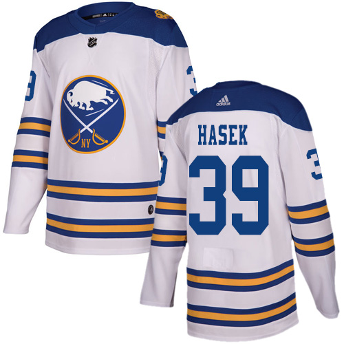 Adidas Buffalo Sabres #39 Dominik Hasek White Authentic 2018 Winter Classic Stitched Jersey Men's