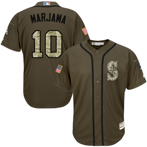 Seattle Mariners #10 Mike Marjama Green Salute to Service Stitched Jersey Men's