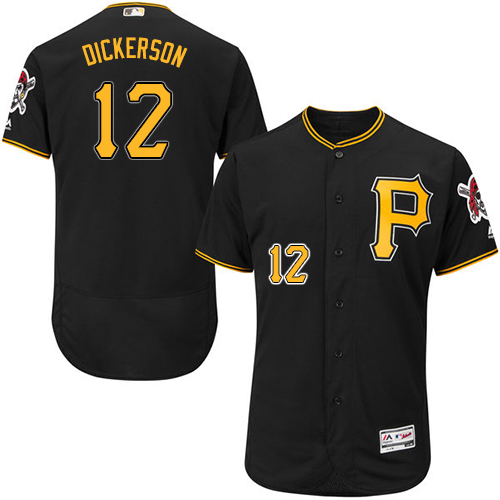 Pittsburgh Pirates #12 Corey Dickerson Black Flexbase Authentic Collection Stitched Jersey Men's