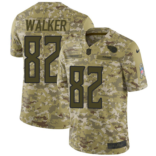 Tennessee Titans #82 Delanie Walker Camo Men's Stitched Limited 2018 Salute To Service Jersey Men's