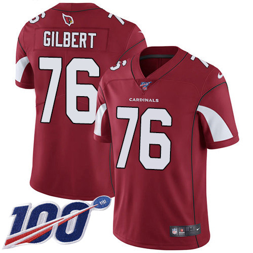 Arizona Cardinals #76 Marcus Gilbert Red Team Color Men's Stitched 100th Season Vapor Limited Jersey Men's