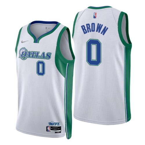Dallas Dallas Mavericks #0 Sterling Brown Mens White 2021/22 Swingman Jersey - City Edition Mens