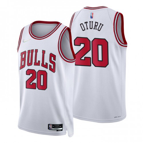 Chicago Bulls #20 Daniel Oturu White Mens 2021-22 75th Anniversary Diamond Swingman Jersey - Association Edition Mens