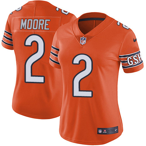 Bears #2 D.J. Moore Orange Women's Stitched Limited Rush Jersey