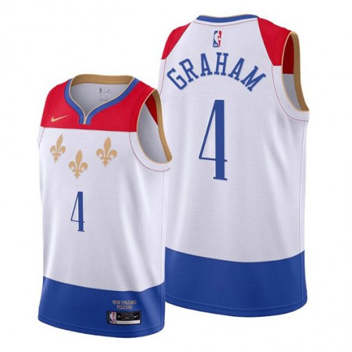 New Orleans Pelicans #4 Devonte Graham White Swingman 2020-21 City Edition Jersey Mens