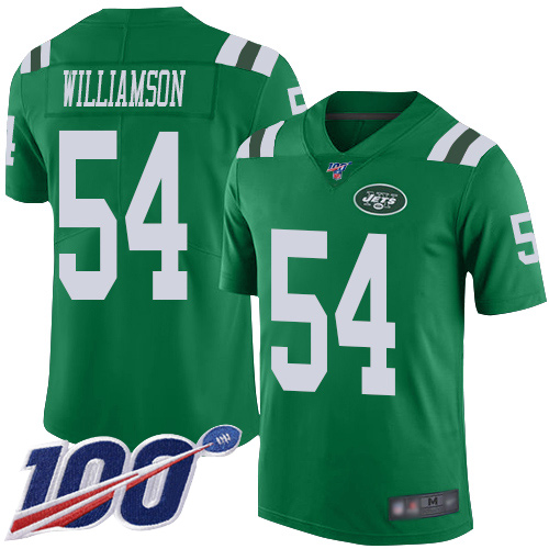 New York Jets #54 Avery Williamson Green Men's Stitched Limited Rush 100th Season Jersey Men's