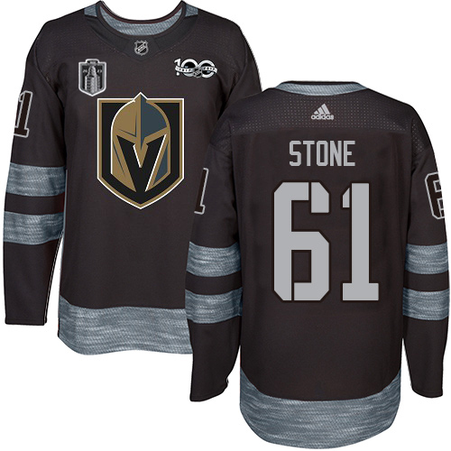 Adidas Golden Knights #61 Mark Stone Black Youth 2023 Stanley Cup Final Patch 100th Anniversary Stitched Jersey