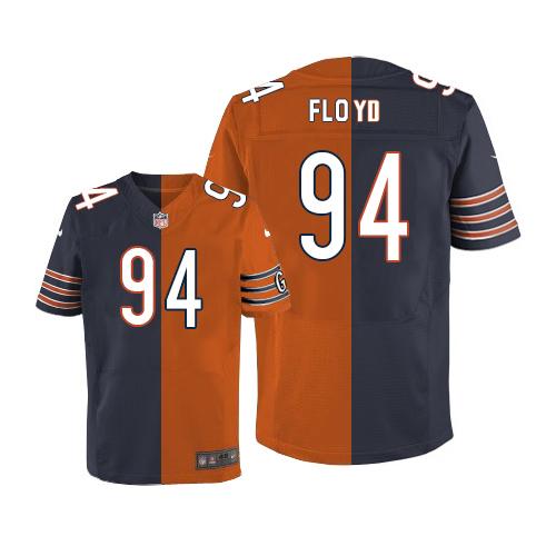 Chicago Bears #94 Leonard Floyd Navy Blue/Orange Men's Stitched Elite Split Jersey Men's