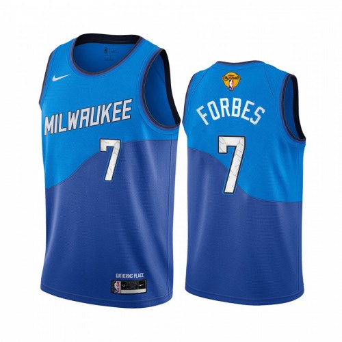 Milwaukee Bucks #7 Bryn Forbes Mens 2021 Finals Bound City Edition Jersey Blue Mens