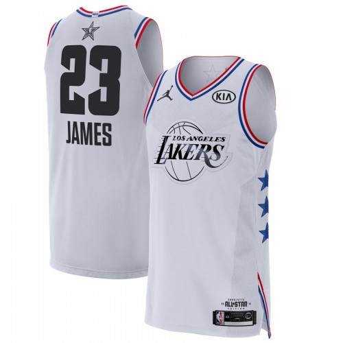 Los Angeles Lakers #23 LeBron James White Jordan Brand 2019 All-Star Game Finished Authentic Jersey Mens