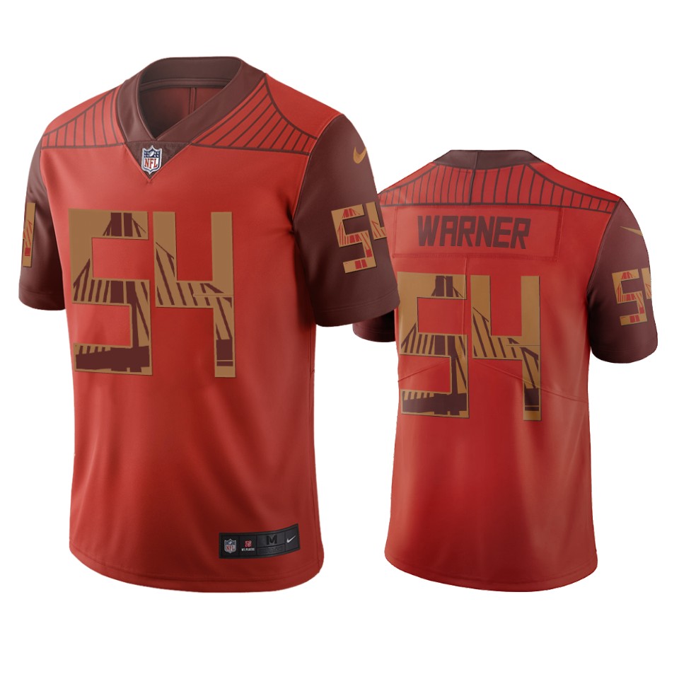 San Francisco 49ers #54 Fred Warner Orange Vapor Limited City Edition Jersey