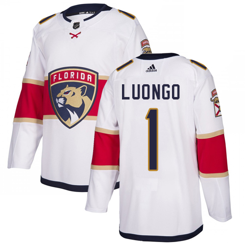 Adidas Florida Panthers #1 Roberto Luongo White Road Authentic Stitched Youth Jersey Youth