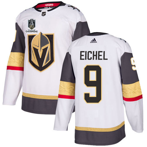 Adidas Golden Knights #9 Jack Eichel White Road Youth 2023 Stanley Cup Champions Authentic Stitched Jersey