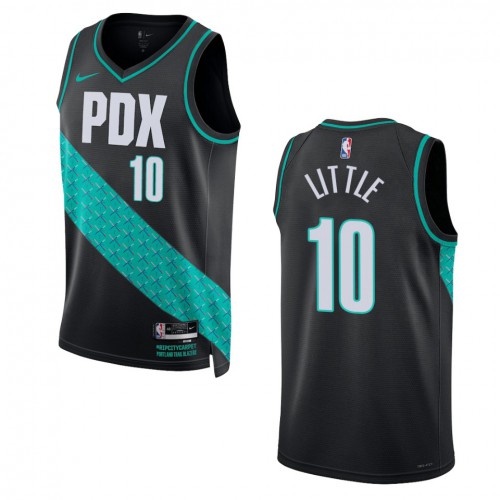 Portland Trail Portland Trail Blazers #10 Nassir Little Unisex Black 2022-23 Swingman Jersey - City Edition Mens