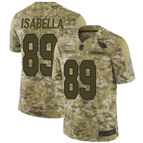 Arizona Cardinals #89 Andy Isabella Camo Men's Stitched Limited 2018 Salute to Service Jersey Men's