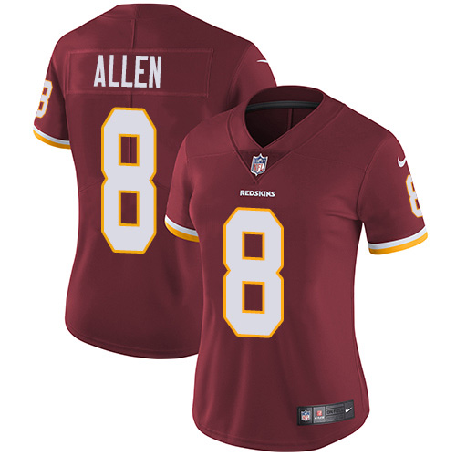 Washington Commanders #8 Kyle Allen Burgundy Red Team Color Women's Stitched Vapor Untouchable Limited Jersey Womens
