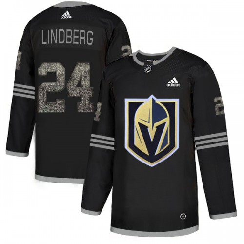 Adidas Golden Vegas Golden Knights #24 Oscar Lindberg Black Authentic Classic Stitched Jersey Men's