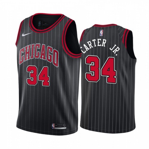 Chicago Bulls #34 Wendell Carter Jr. Black 2019-20 Statement Edition Jersey Mens