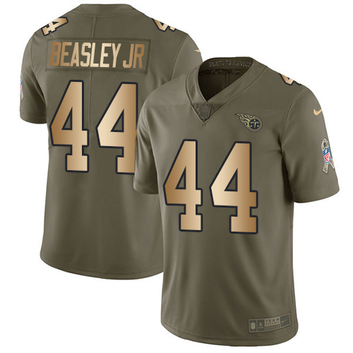 Tennessee Titans #44 Vic Beasley Jr Olive/Gold Youth Stitched Limited 2017 Salute To Service Jersey Youth