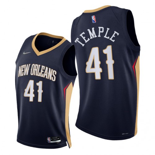 New Orleans Pelicans #41 Garrett Temple Youth 2021-22 75th Diamond Anniversary Jersey Navy Youth