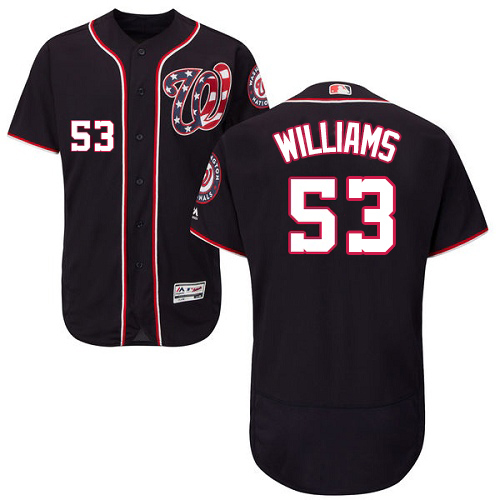 Washington Nationals #53 Austen Williams Navy Blue Flexbase Authentic Collection Stitched Jersey Men's
