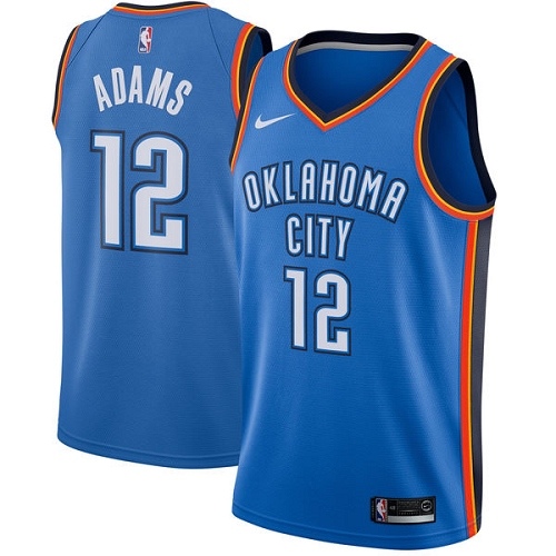 Oklahoma City Thunder #12 Steven Adams Blue Youth Swingman Icon Edition Jersey Youth