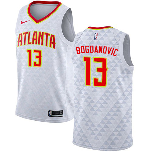 Atlanta Hawks #13 Bogdan Bogdanovic White Womens Swingman Association Edition Jersey Womens