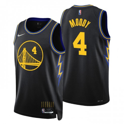 Golden State Golden State Warriors #4 Moses Moody Mens Black 2021/22 Swingman Jersey - City Edition Mens